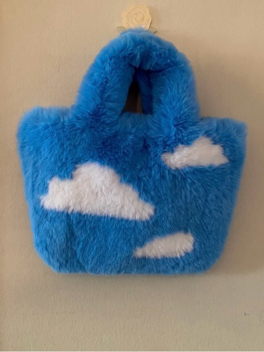 Dolls Kill Blue faux fur Plush Cloud Tote Bag
